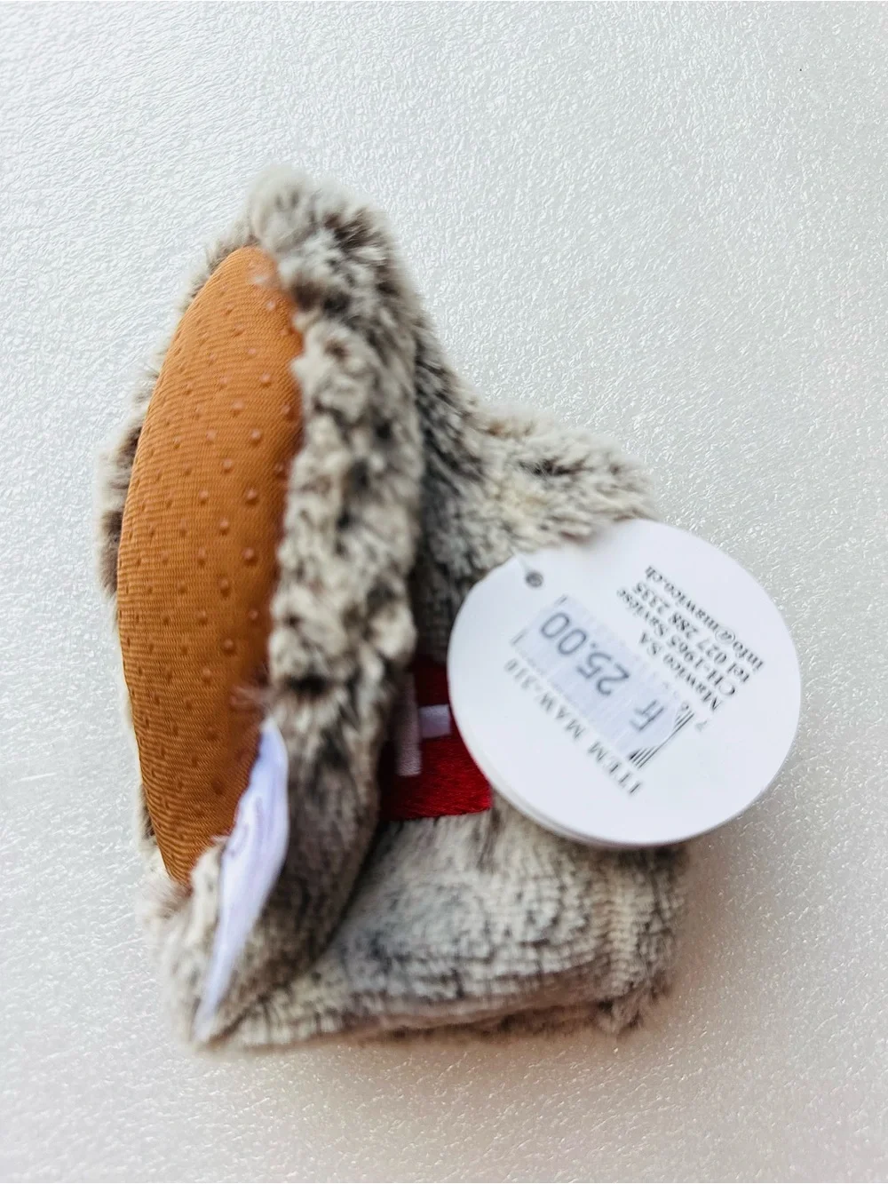 Cozy Kids Faux Fur Mittens in Light Brown with Red Sleepers